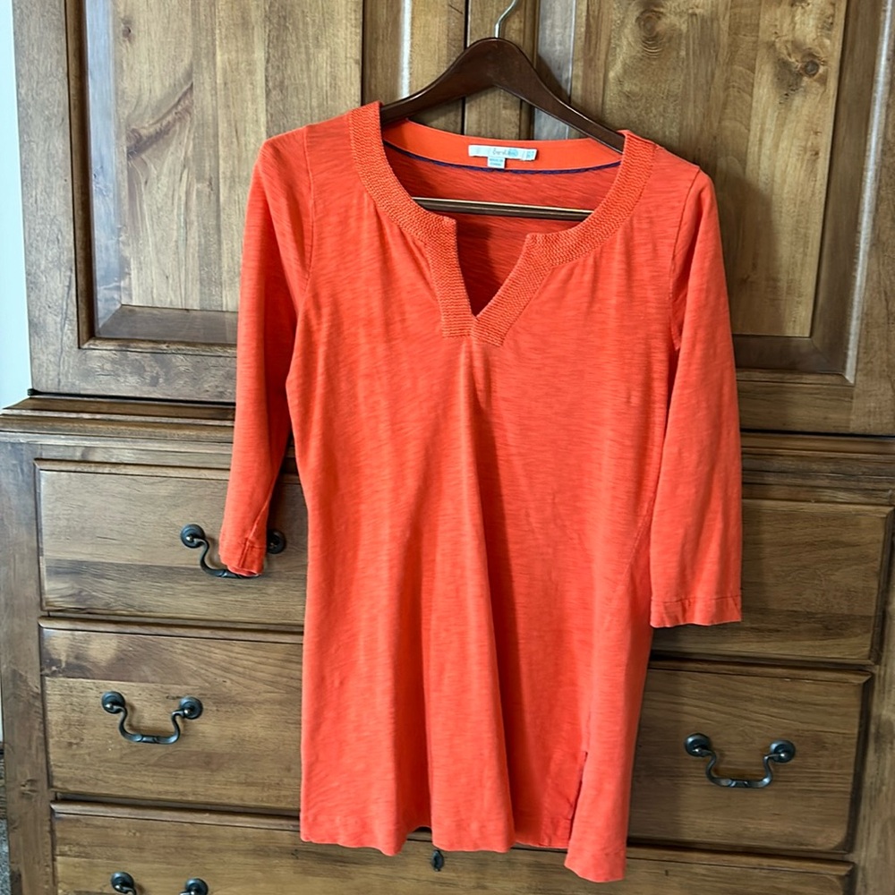 Boden Slub Cotton Tunic, Bright Orange, Sz 8 US